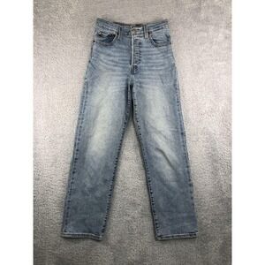 Levi's Jeans Women's 25x26.5 (Tag 25x27) Blue Ribcage Straight Ankle Button Fly